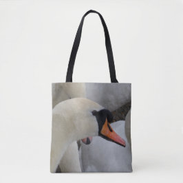 Bolsa de tote de cisne blanco