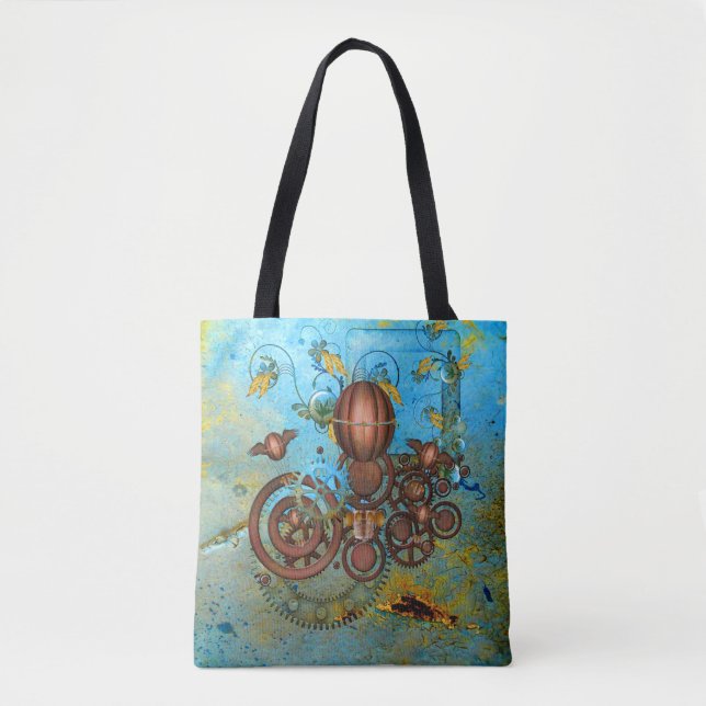 Bolsa De Tote De Cobre Del Collage De Steampunk Aq (Anverso)