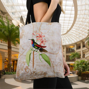 Bolsa de Tote de Colibrí Monogramada Colorida