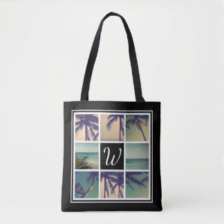 Bolsa de tote de collage con monograma de nombre p