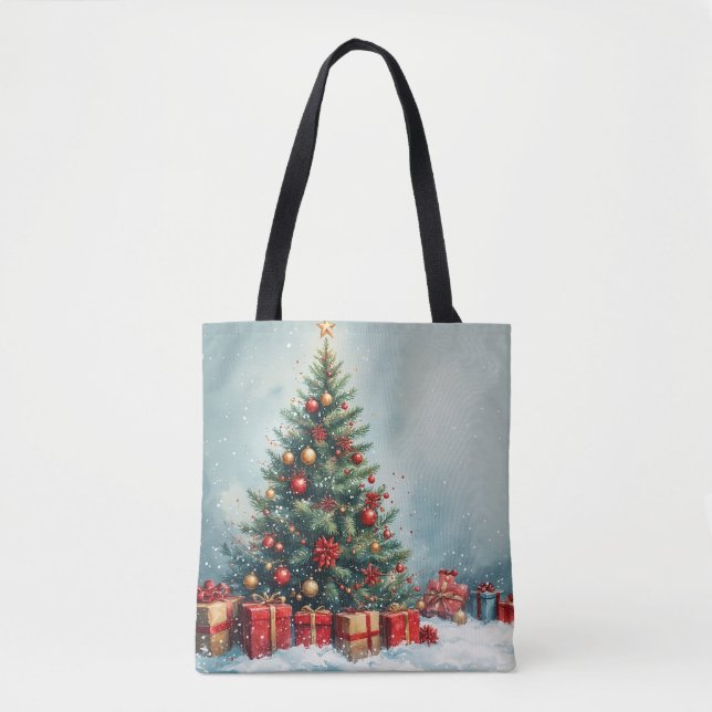 Bolsa de Tote de color acuático Winter Wonderland (Anverso)