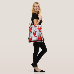 Bolsa de Tote de color rojo blanco negro de San Va