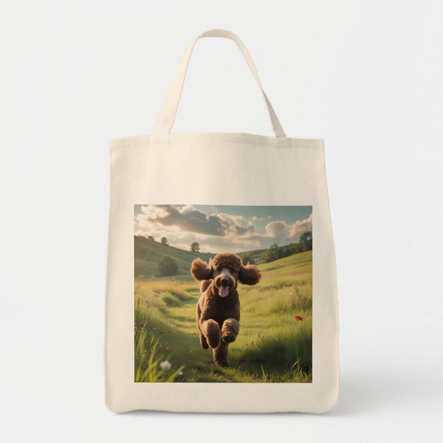 Bolsa De Tote De Comestibles Elegantes De Poodle E (Frente)