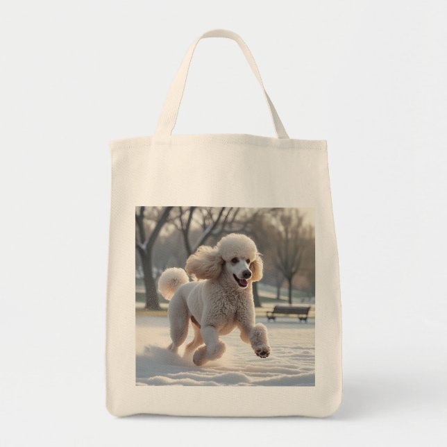 Bolsa De Tote De Comestibles Elegantes De Poodle E (Frente)