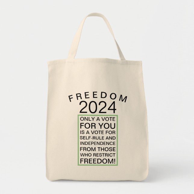 Bolsa de tote de comestibles Freedom 2024 (Frente)