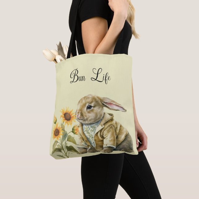 Bolsa de tote de conejo de girasol (Detalle)