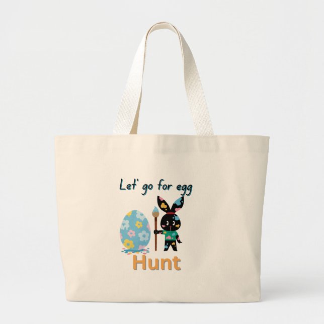 Bolsa de Tote de conejo de Pascua de personalizabl (Frente)