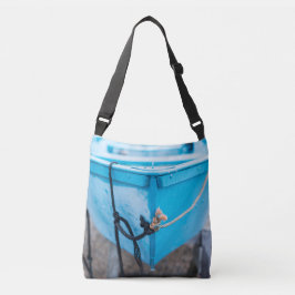 Bolsa De Tote De Cruce De Barco De Pesca Azul