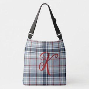 Bolsa de Tote de cuerpo cruzado con placa azul per