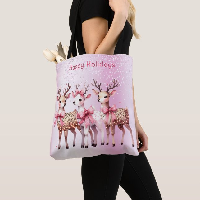 Bolsa De Tote De Deer Holiday Para navidades (Detalle)
