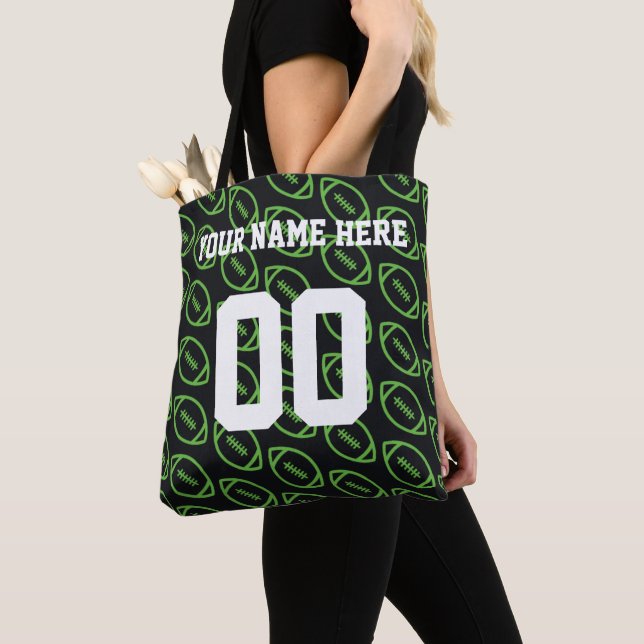 Bolsa de Tote de Deportes Verdes Personalizados (Detalle)