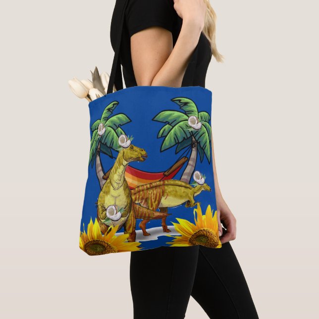 Bolsa De Tote De Dinosaurio De Girasol (Detalle)