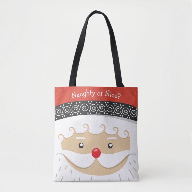 Bolsa de Tote de diseño de cara Santa (Anverso)