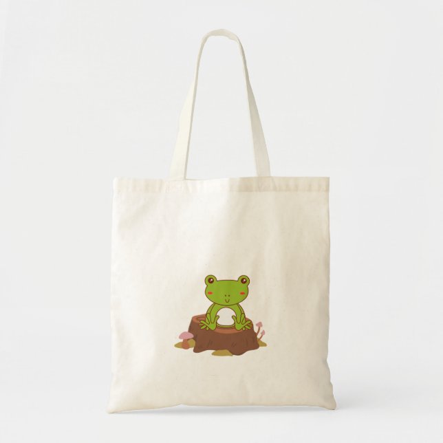 Bolsa De Tote De Diseño De Rana Verde Cuta (Frente)