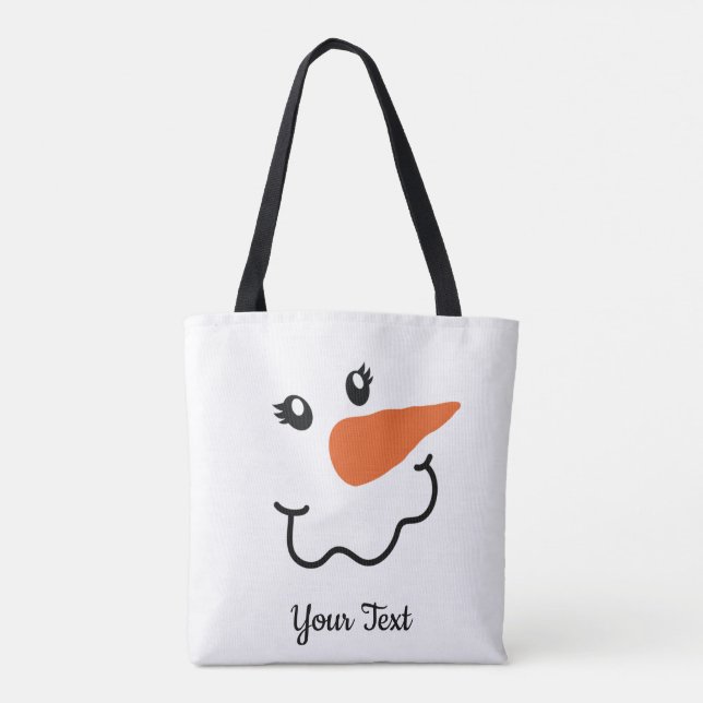Bolsa De Tote De Diseño De Snowman De La Boca De L (Reverso)