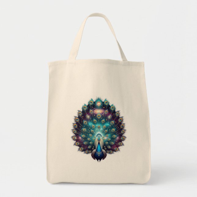 Bolsa De Tote De Doble Banda Celestial Peacock (Frente)