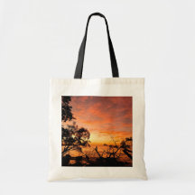 Bolsa de Tote de Dusk Glow Sunset en el Caribe