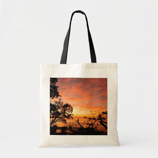 Bolsa de Tote de Dusk Glow Sunset en el Caribe (Frente)