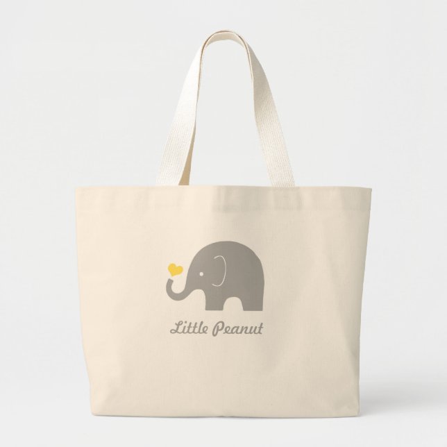 Bolsa de Tote de Elefante de cacahuete, corazón am (Frente)