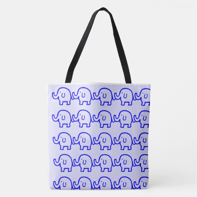 Bolsa de Tote de Elefantes Púrpura (Anverso)