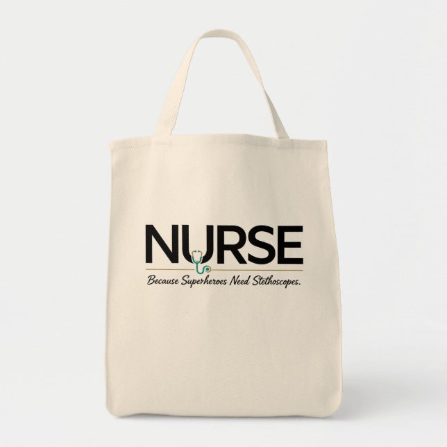 Bolsa De Tote De Enfermería - Porque Los Superhéro (Frente)