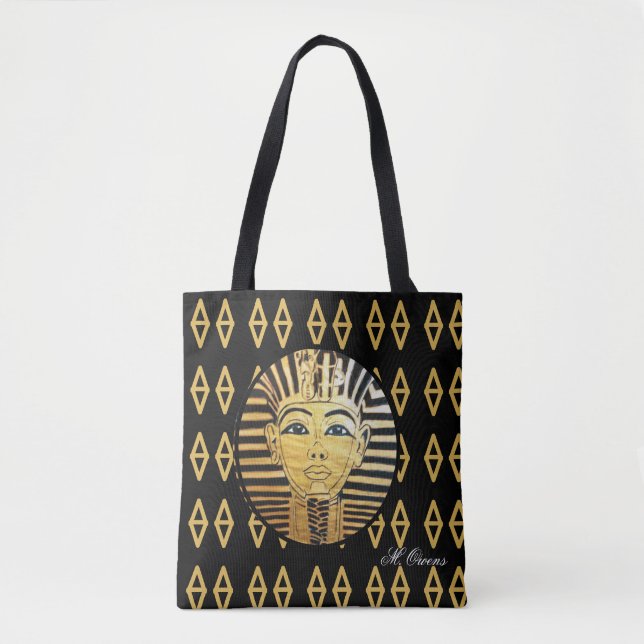 Bolsa de Tote de estilo egipcio negro y dorado (Anverso)