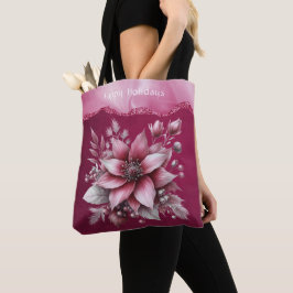 Bolsa De Tote De Festividad Floral Rosa