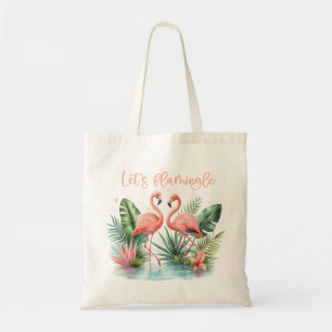 Bolsa de tote de Flamingos "Let's Flamingle"