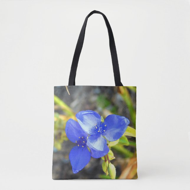 Bolsa De Tote De Flor Azul (Anverso)