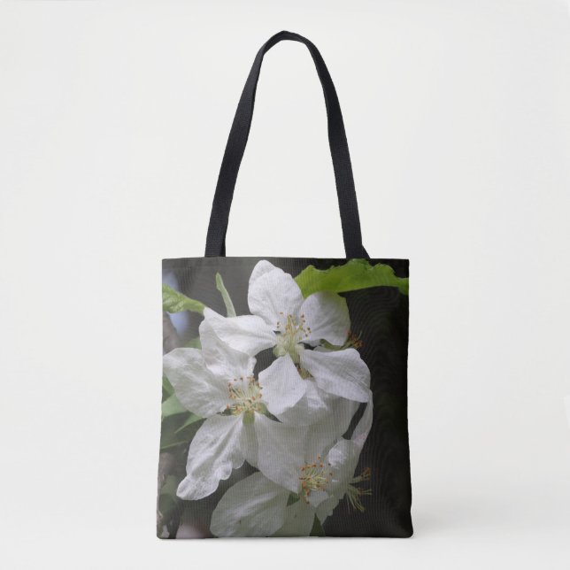 Bolsa De Tote De Flor Blanca (Anverso)