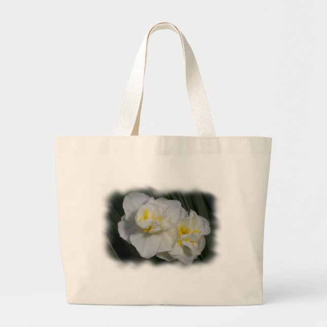 Bolsa De Tote De Flor Blanca (Frente)