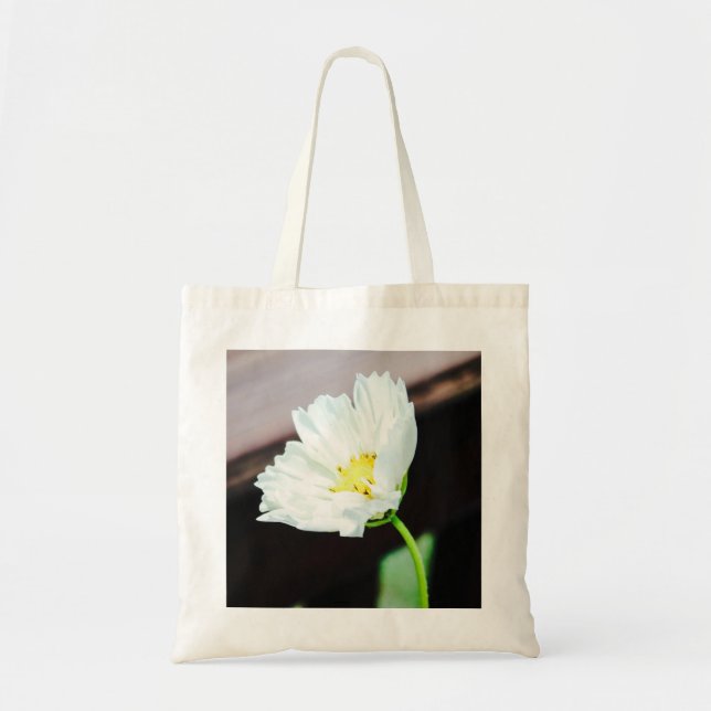 Bolsa De Tote De Flor Blanca (Frente)