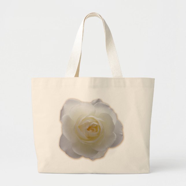 Bolsa De Tote De Flor Blanca Rosa Blanca Playa De  (Frente)