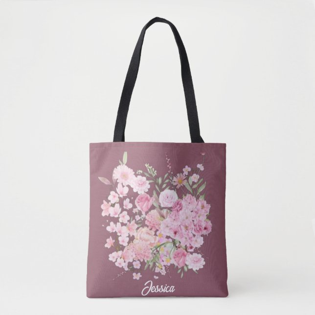 Bolsa de tote de flor silvestre personalizada (Anverso)