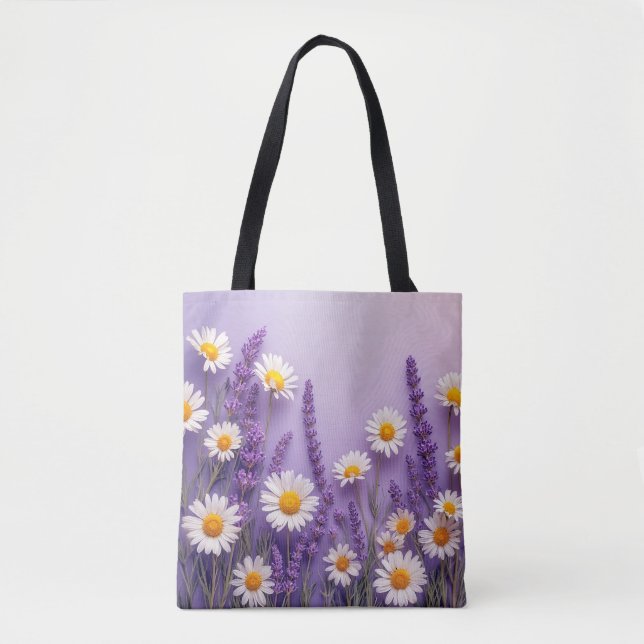 Bolsa De Tote De Flor Silvestre Violeta Suave (Anverso)