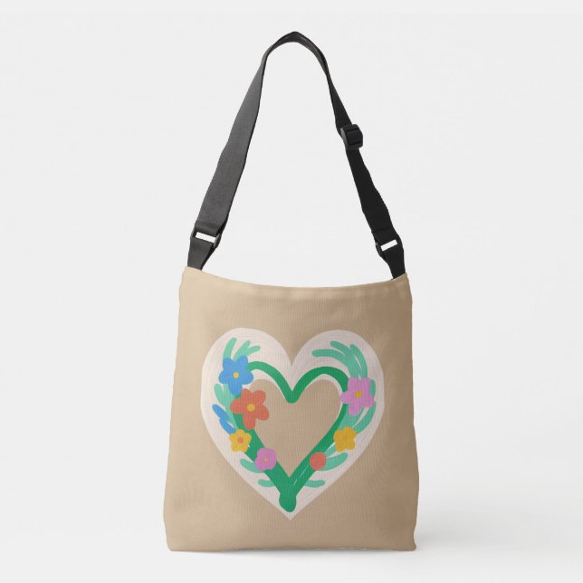 Bolsa De Tote De Floral Cardíaca (Anverso)
