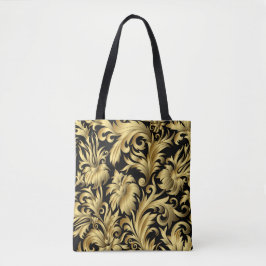 Bolsa De Tote De Floral Dorada