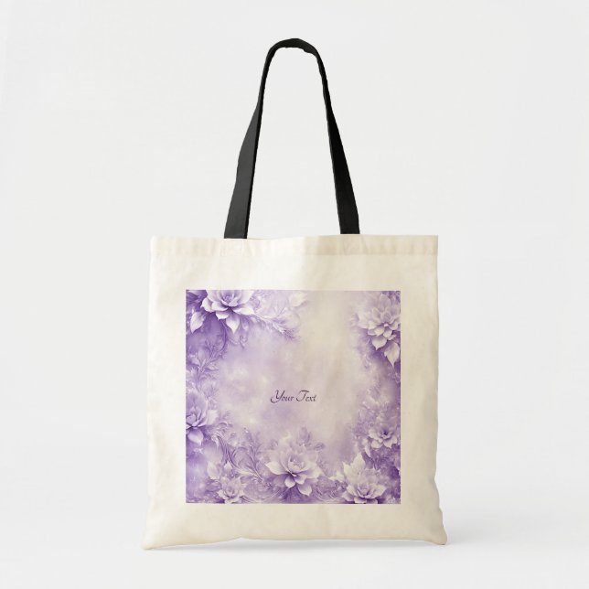 Bolsa De Tote De Flores Blancas Púrpura (Frente)