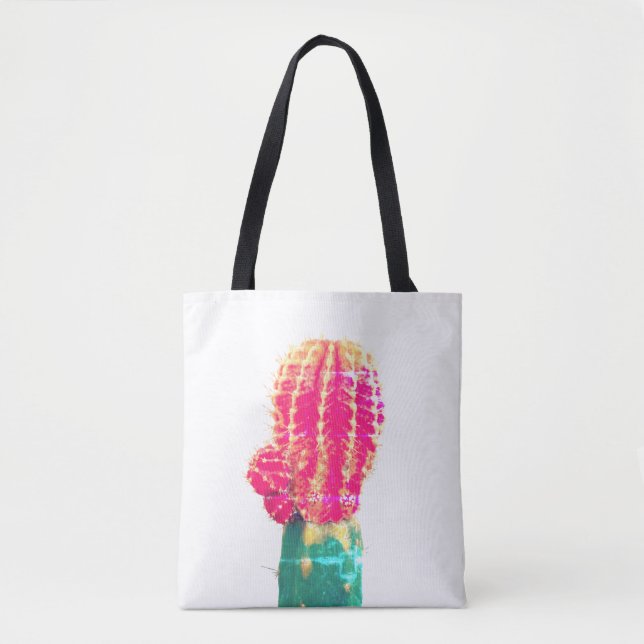 Bolsa De Tote De Foto De Cactus Rosa (Anverso)