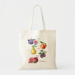 Bolsa de tote de frutas italianas palabras de alet