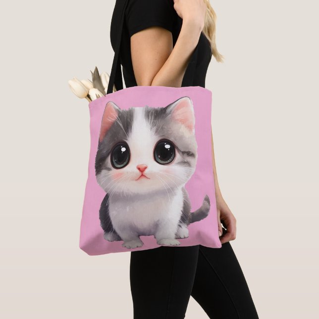Bolsa De Tote De Gato De Kawaii - Regalo Adorable  (Detalle)