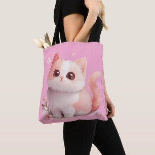 Bolsa De Tote De Gato De Kawaii Rosa Suave - Regal