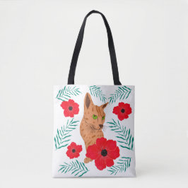 Bolsa De Tote De Gato Floral