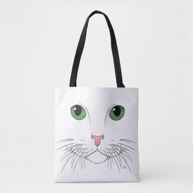 Bolsa de Tote de Gato Oído Verde (Anverso)