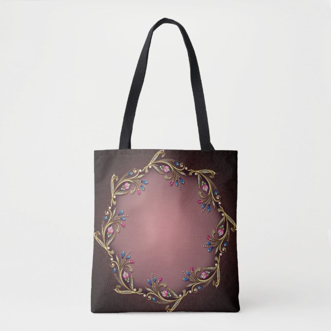 Bolsa De Tote De Gems De Impresión Completa, Medio (Anverso)