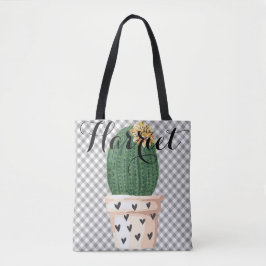 Bolsa de Tote de Gingham con Personalizable de cac