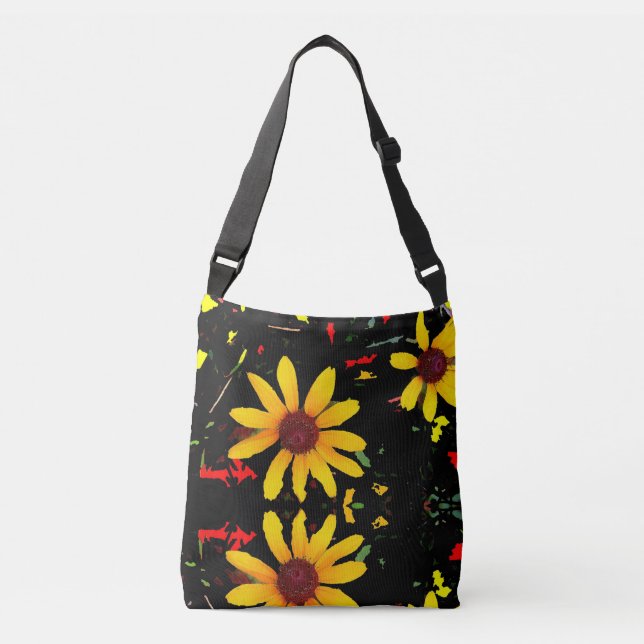 Bolsa De Tote De Girasol Amarillo / Confetán Negro (Anverso)