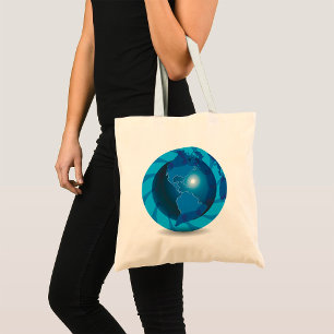 Bolsa De Tote De Globe Azul