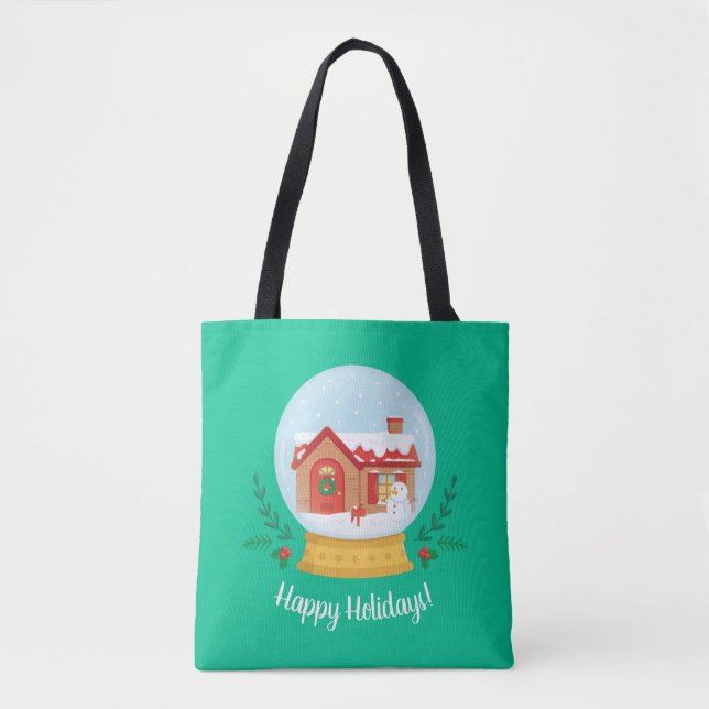 Bolsa de Tote de Globe para Navidades de nieve de  (Anverso)