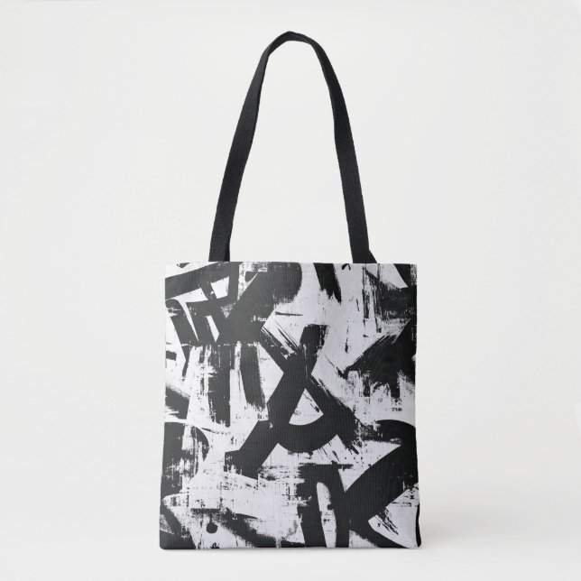 Bolsa de Tote de Graffiti Urbano - Resumen blanco  (Anverso)